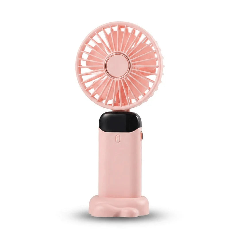 Portable Handheld Rechargeable Fan – 5000mAh USB Mini Fan with LED Display, 5 Speeds & Foldable Design