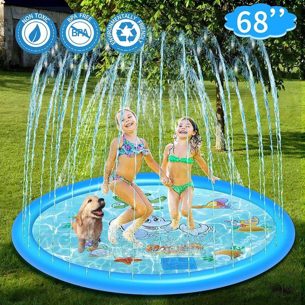 Kids Water Play Sprinkler Splash Pad | Outdoor Splash Mat for Summer Fun