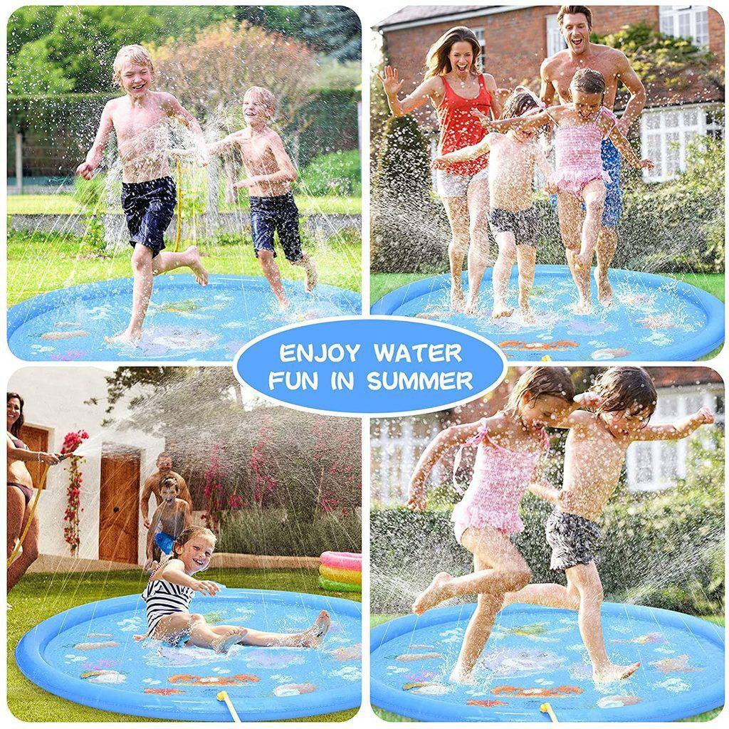 Kids Water Play Sprinkler Splash Pad | Outdoor Splash Mat for Summer Fun