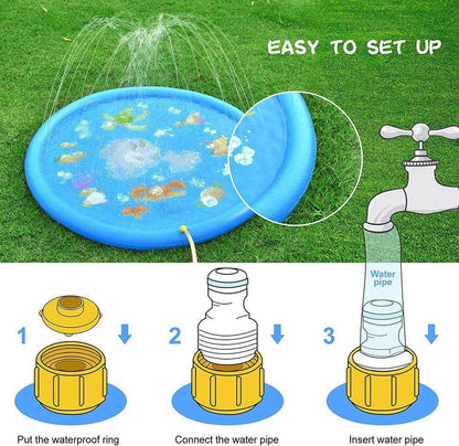 Kids Water Play Sprinkler Splash Pad | Outdoor Splash Mat for Summer Fun
