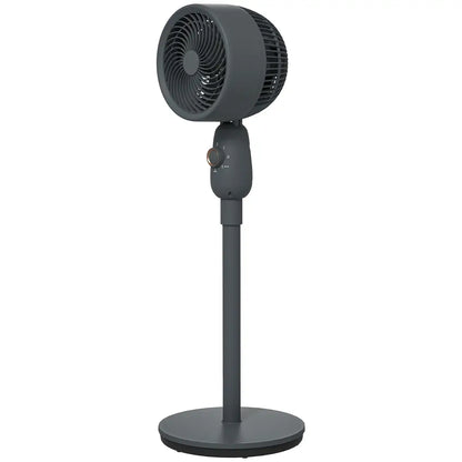 Nordara 12-Inch Standing Floor Fan – Grey | 3 Speed Oscillating Pedestal Fan