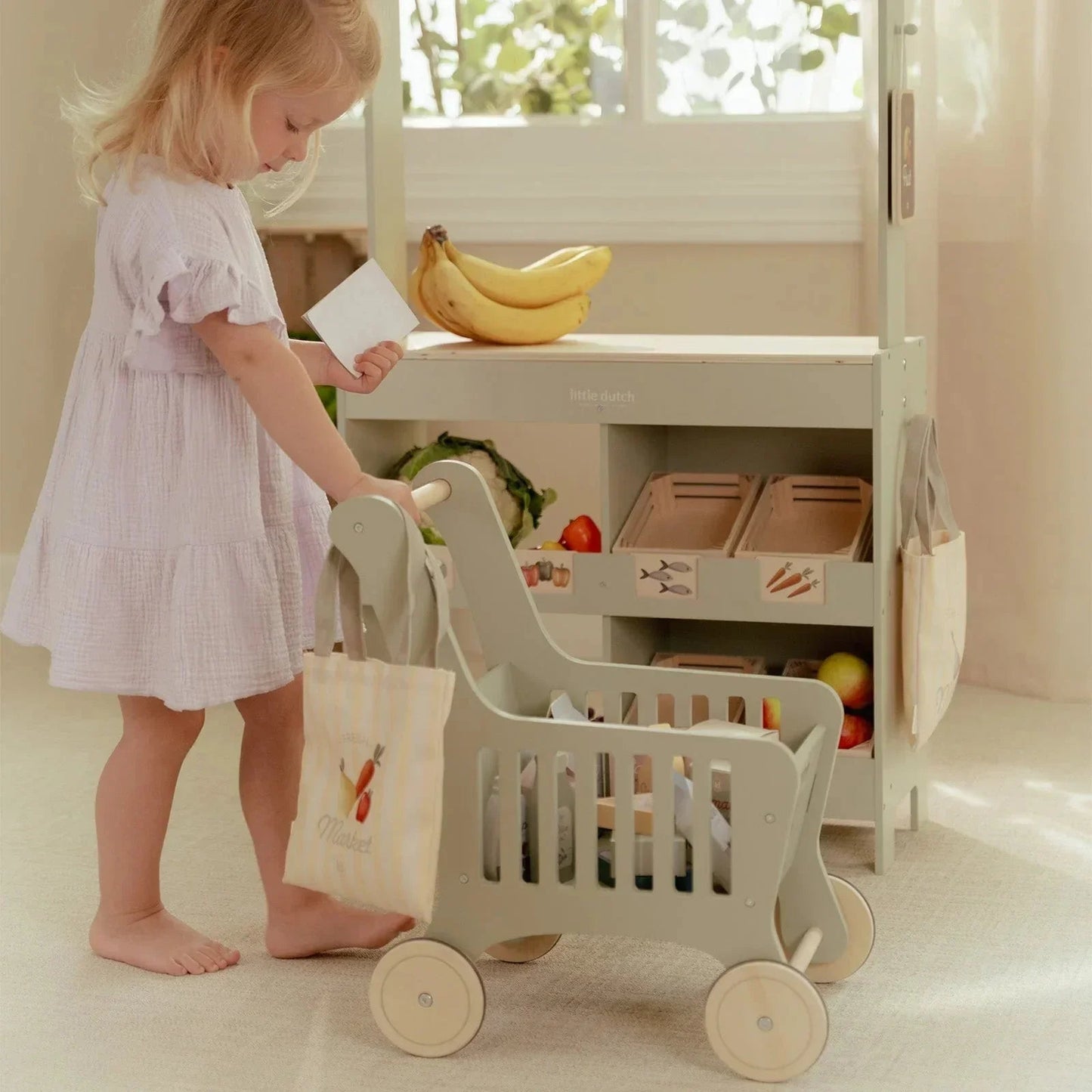 Little Dutch Wooden Shopping Cart